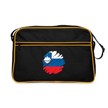 Slovenia Flag Balkan Slovenian Flag Vintage - Retro Bag - black/gold - Front