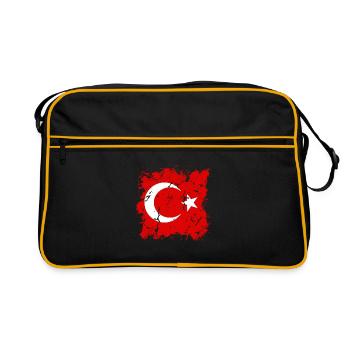 Drapeau de Turquie Utilisé Look Drapeau Turc Vintage - Sac Retro - noir/or - Devant