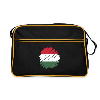 Hongrie Drapeau Hongrois Drapeau Balaton Hongrie - Sac Retro - noir/or - Devant