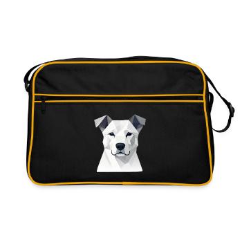 Portrait de chien géométrique - Sac Retro - noir/or - Devant