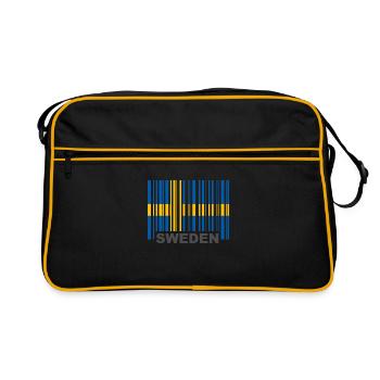 Drapeau de la Suède Code à barres GTIN EAN Code UPC EU - Sac Retro - noir/or - Devant
