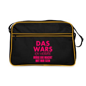 Das wars ich heirate - Retro Tasche - Schwarz/Gold - Vorne
