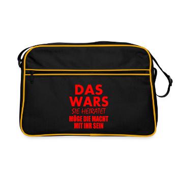 Das wars sie heiratet - Retro Tasche - Schwarz/Gold - Vorne
