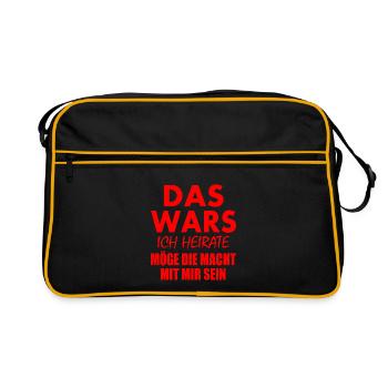 Das wars ich heirate - Retro Tasche - Schwarz/Gold - Vorne