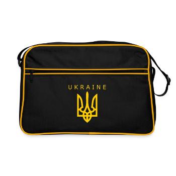 Ukraine - Retro Tasche - Schwarz/Gold - Vorne