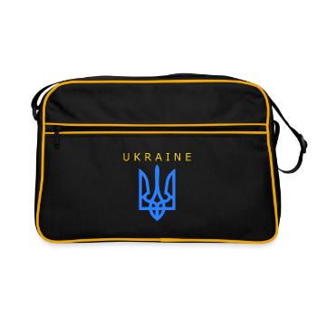 Ukraine - Retro Tasche - Schwarz/Gold - Vorne