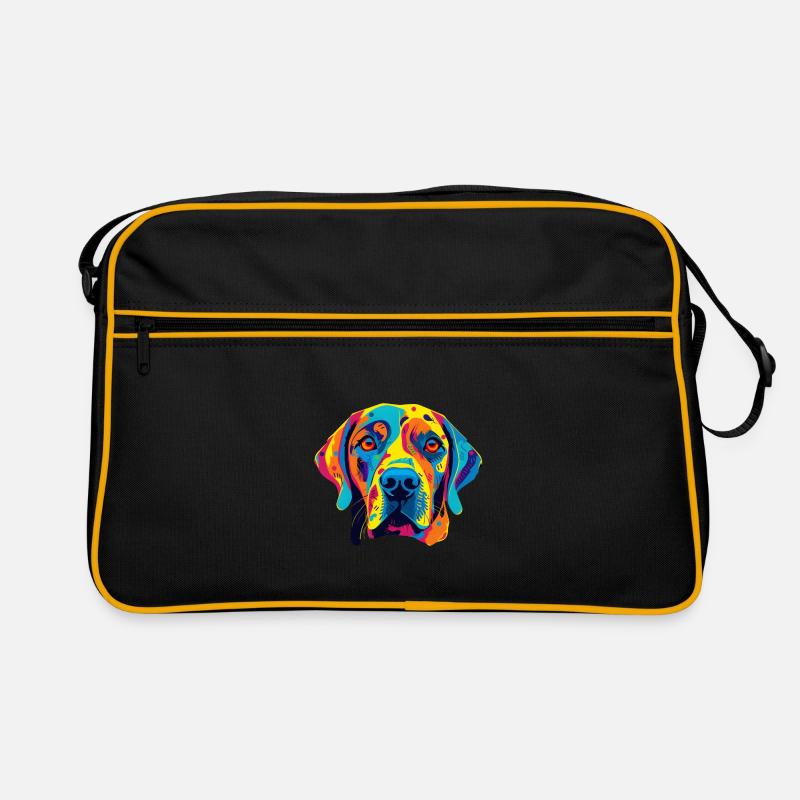 Hund - Retro Tasche - Schwarz/Gold