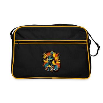Space Drummer - Retro Tasche - Schwarz/Gold - Vorne