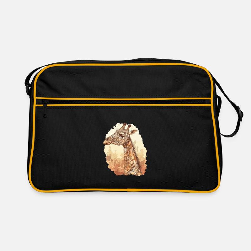 Giraffe - Retro Tasche - Schwarz/Gold