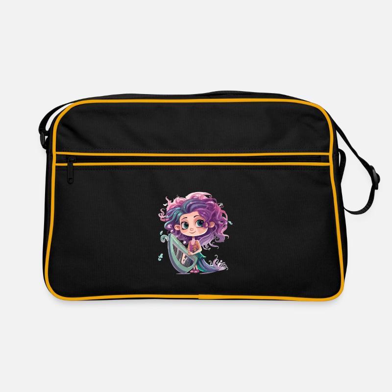 Harfen Fee - Retro Tasche - Schwarz/Gold