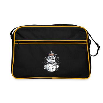 Schneemann - Retro Tasche - Schwarz/Gold - Vorne