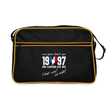 Né en 1997 - Coq aux couleurs françaises - Sac Retro - noir/or - Devant