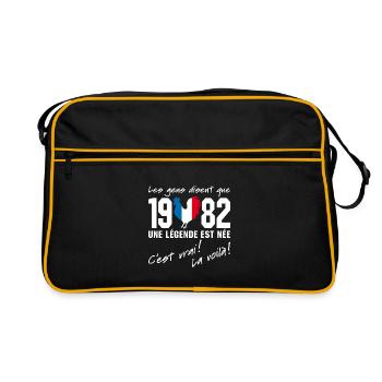 Né en 1982 - Coq aux couleurs françaises - Sac Retro - noir/or - Devant