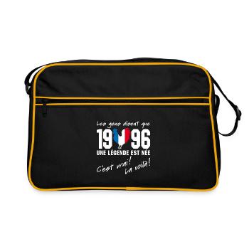 Né en 1996 - Coq aux couleurs françaises - Sac Retro - noir/or - Devant