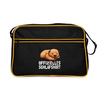 Offizieles Schlafshirt Biber - Retro Tasche - Schwarz/Gold - Vorne