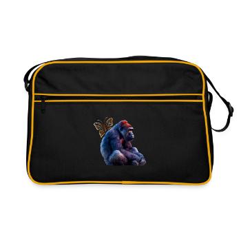 Affe - Retro Tasche - Schwarz/Gold - Vorne