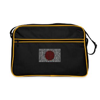 Japan flag numbers binary code byte bit code - Retro Bag - black/gold - Front