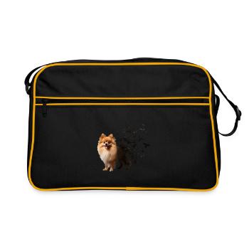 Poméranien - Sac Retro - noir/or - Devant
