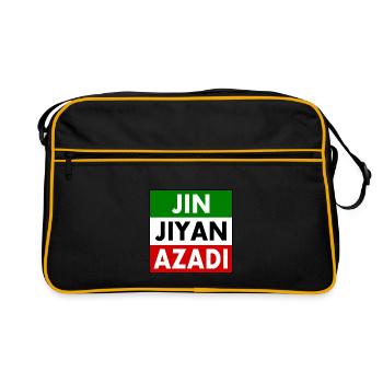 jin jiyan azadi - Sac Retro - noir/or - Devant