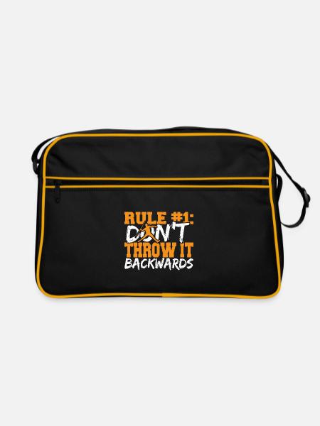 Speerwerfen Speerwerfen Geschenk - Retro Tasche - Schwarz/Gold - Vorne