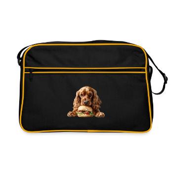 Cocker Spaniel - Retro Tasche - Schwarz/Gold - Vorne