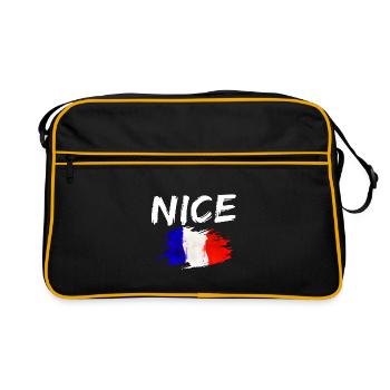 Nice France Flag Nice - Retro Bag - black/gold - Front