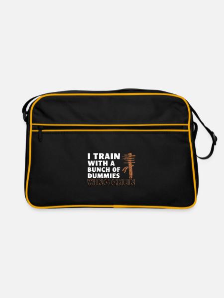 Wing Chun Martial Arts Gift - Retro Bag - black/gold - Front