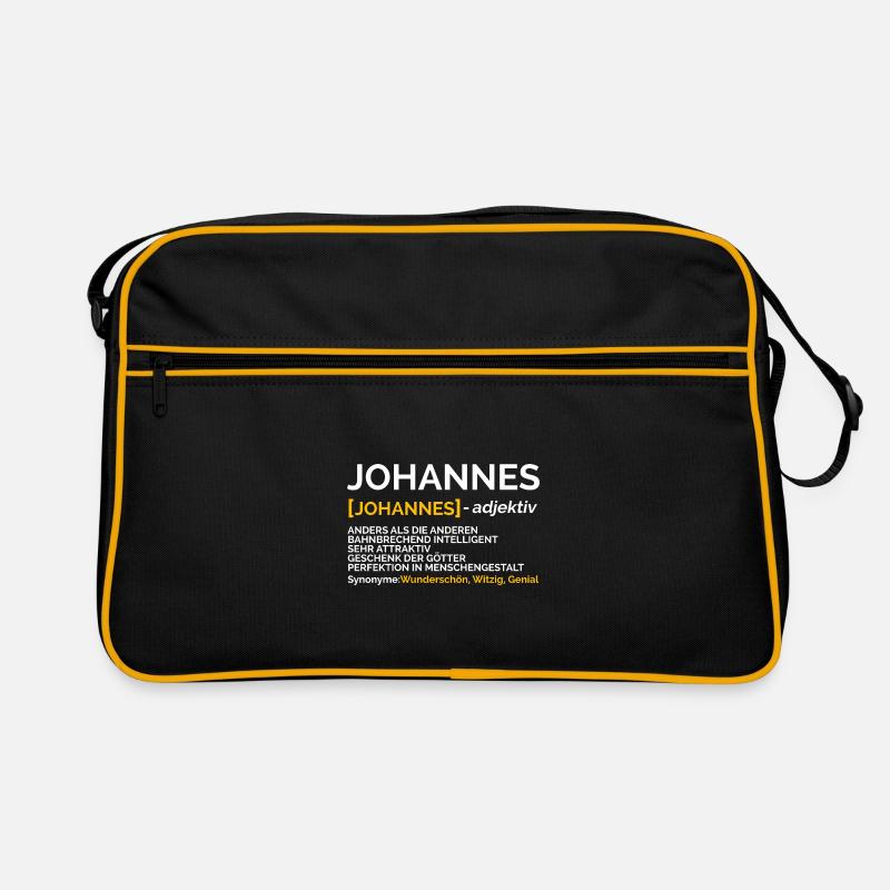 Johannes - Retro Tasche - Schwarz/Gold