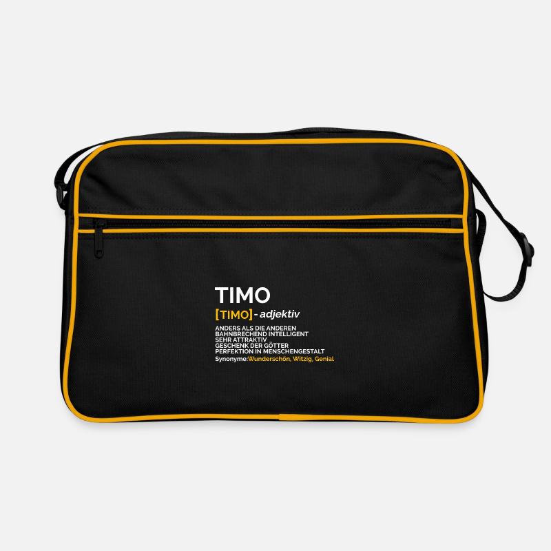 Timo - Retro Tasche - Schwarz/Gold