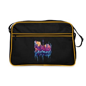 Dortmund - Retro Tasche - Schwarz/Gold - Vorne