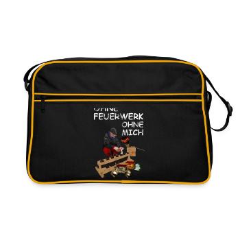 Ohne Feuerwerk Ohne Mich - Retro Tasche - Schwarz/Gold - Vorne