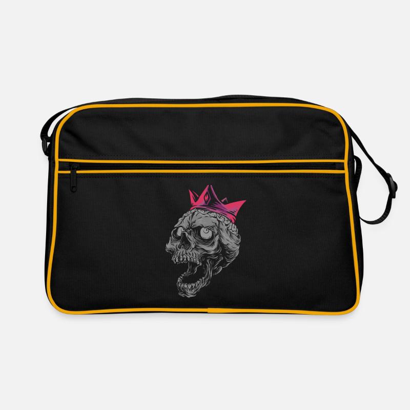 Skull with crown | Bone man with crown Retro Bag