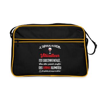 L'application viticulteur t-shirt homme humour - Sac Retro - noir/or - Devant