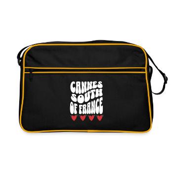 Cannes sud de la france t-shirt vacance - Sac Retro - noir/or - Devant