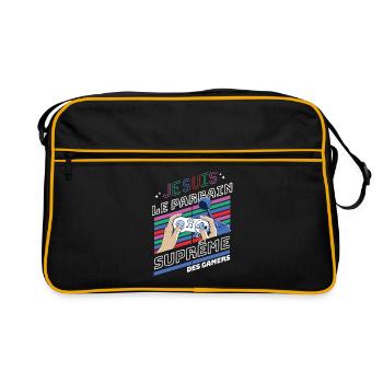 je suis le parrain suprême des gamers t-shirt - Sac Retro - noir/or - Devant