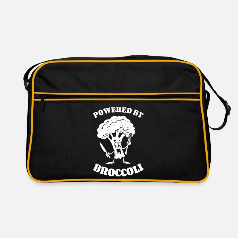 Powered by Broccoli - Vegetables, vegetarian, vegan Retro Bag