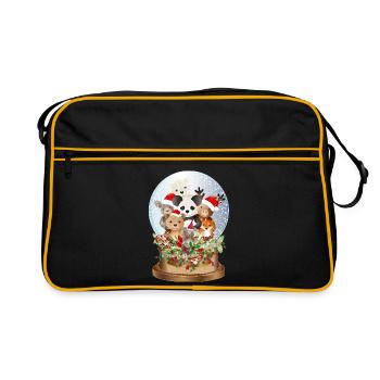 beautiful nostalgic snow globe with cuddly toys - Retro Bag - black/gold - Front
