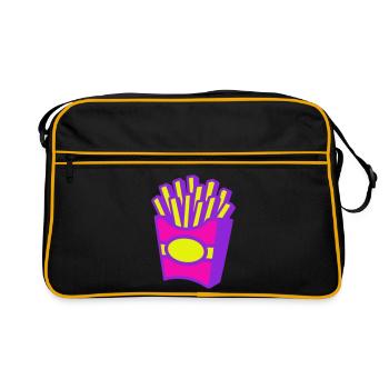 French Fries Pop Art - Retro Bag - black/gold - Front