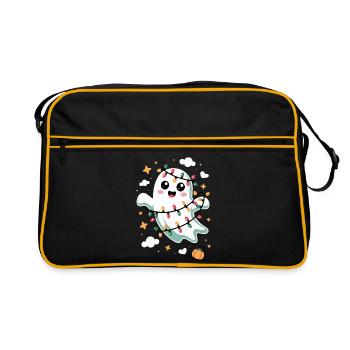Sweet ghost with Christmas lights - Retro Bag - black/gold - Front