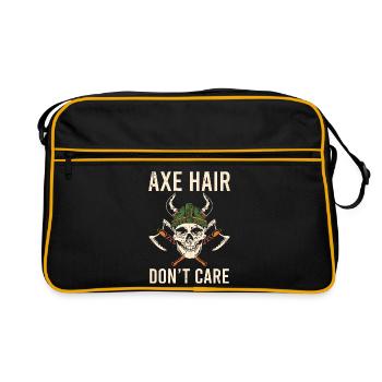 Viking Mythologie Walhalla Krieger Axt Sprüche - Retro Tasche - Schwarz/Gold - Vorne