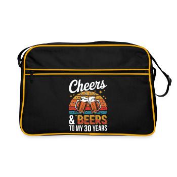 Cheers & Beers to celebrate my 30 years - Retro Bag - black/gold - Front