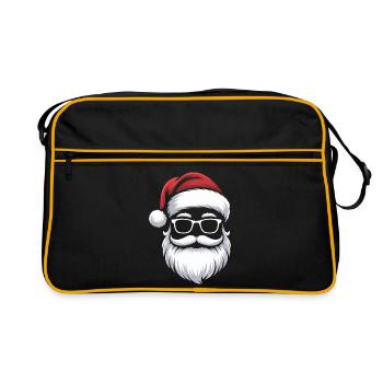 Le Père Noël avec des lunettes à moustache - Sac Retro - noir/or - Devant