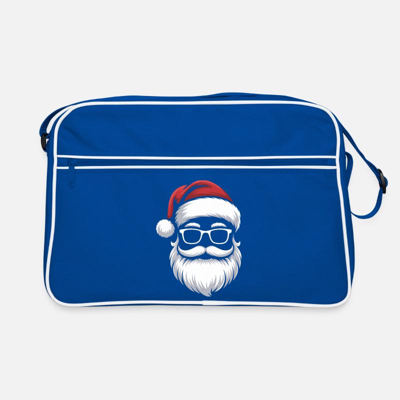 Weihnachtsmann mit Schnurrbart Brille Retro Tasche