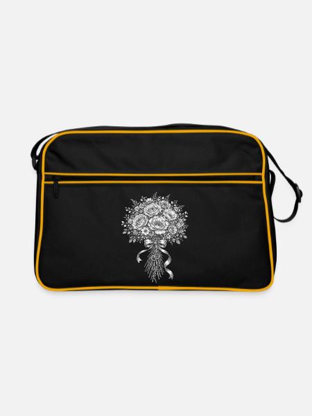 Brautstrauß - Retro Tasche - Schwarz/Gold - Vorne
