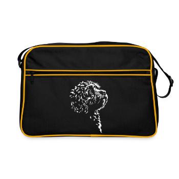 Cavapoo Silhouette Dog Dog Wilsigns - Retro Bag - black/gold - Front