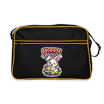 Lapin, j’en ai assez, je vais caresser des lapins - Sac Retro - noir/or - Devant