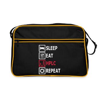 HPLC Performance Chromatography Eat Sleep Repeat - Retro Bag - black/gold - Front