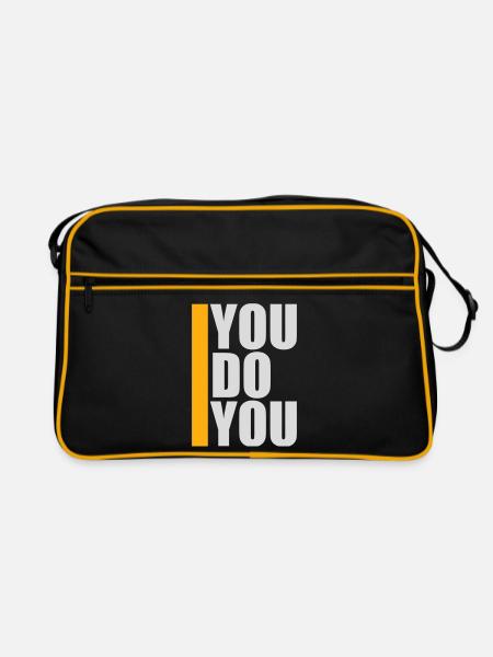 Tu fais ton drôle Confiance en toi Logo de la liberté - Sac Retro - noir/or - Devant