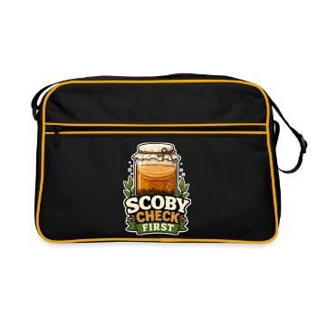 SCOBY CHECK FIRST - Retro Bag - black/gold - Front