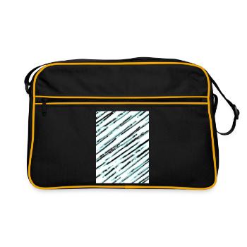 Diagonal turquoise texture - Retro Bag - black/gold - Front